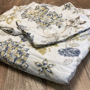 Pine Cone Hill Floral Duvet Cover in Blue and Yellow